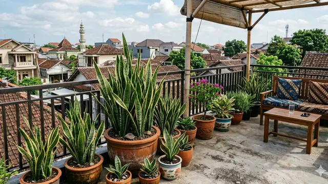 Jenis Tanaman Tahan Panas dan Hujan untuk Rooftop Rumah (Foto: Gemini AI)