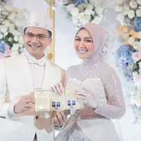 Gaun pengantin bertabur mutiara untuk Dine Mutiara, istri Sahrul Gunawan rancangan Rya Baraba (Foto: Instagram @rya_baraba)