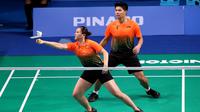 Pasangan Indonesia, Praveen Jordan/Melati Daeva Oktavianti, saat bertanding di perempat final SEA Games 2019 perorangan di Multinlupa Sports Center, Manila, Sabtu (7/12/2019). (PBSI)