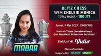 Streaming MABAR Blitz Chess Bersama WIM Chelsie Monica di Vidio. (Sumber : dok. vidio.com)