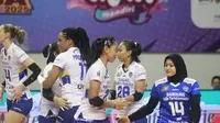 Bandung BJB Tandamata berhasil mengandaskan Gresik Petrokimia Pupuk Indonesia 3-1 (25-22, 22-25, 25-16, 25-13), di Jawa Pos Arena Surabaya, Sabtu (25/1/2025).