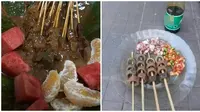Sajian Sate Nyeleneh Bikin Tepuk Jidat. (Sumber: X/@tanyakanrl dan Instagram/wkwkland_real)