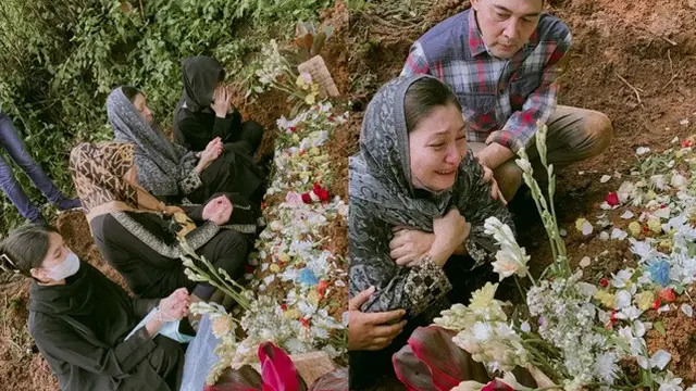 6 Momen Pemakaman Suami Baby Margaretha, Diwarnai Tangis
