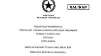 Presiden Joko Widodo (Jokowi) resmi menerbitkan Peraturan Pemerintah Pengganti Undang-Undang Nomor 2 Tahun 2022 tentang Cipta Kerja atau Perppu Cipta Kerja.