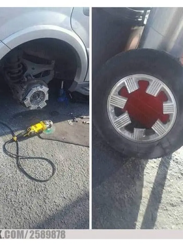 Tingkah Nyeleneh Tukang Tambal Ban Ini Bikin Tepuk Jidat