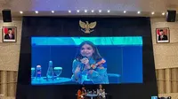 Najwa Shihab di Indonesian Social Leaders Expo 2023. (Dok. Liputan6.com/Dyra Daniera)