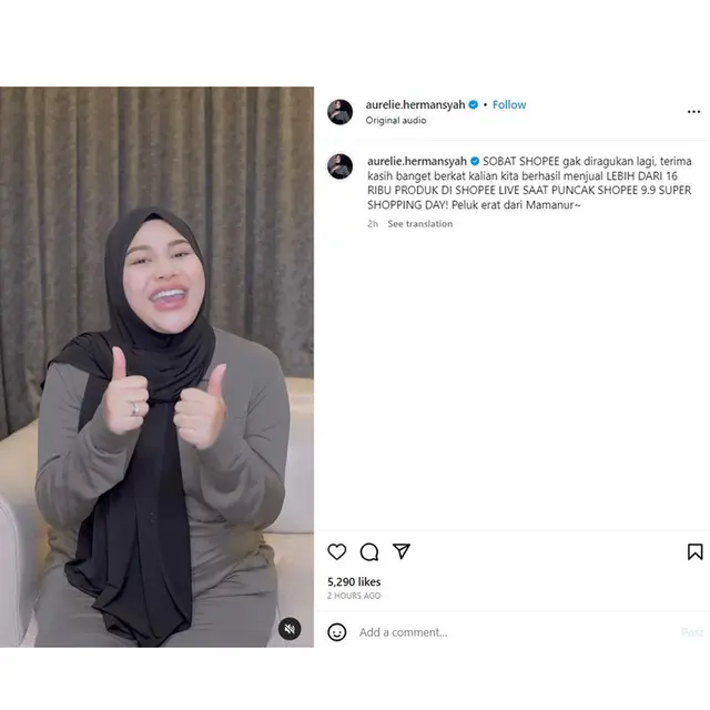 24 Jam Nonstop di Shopee Live, Ruben Onsu, Sarwendah hingga Aurel Pecahkan Kemeriahan Puncak Kampanye 9.9 dan Raih Keuntungan Fantastis