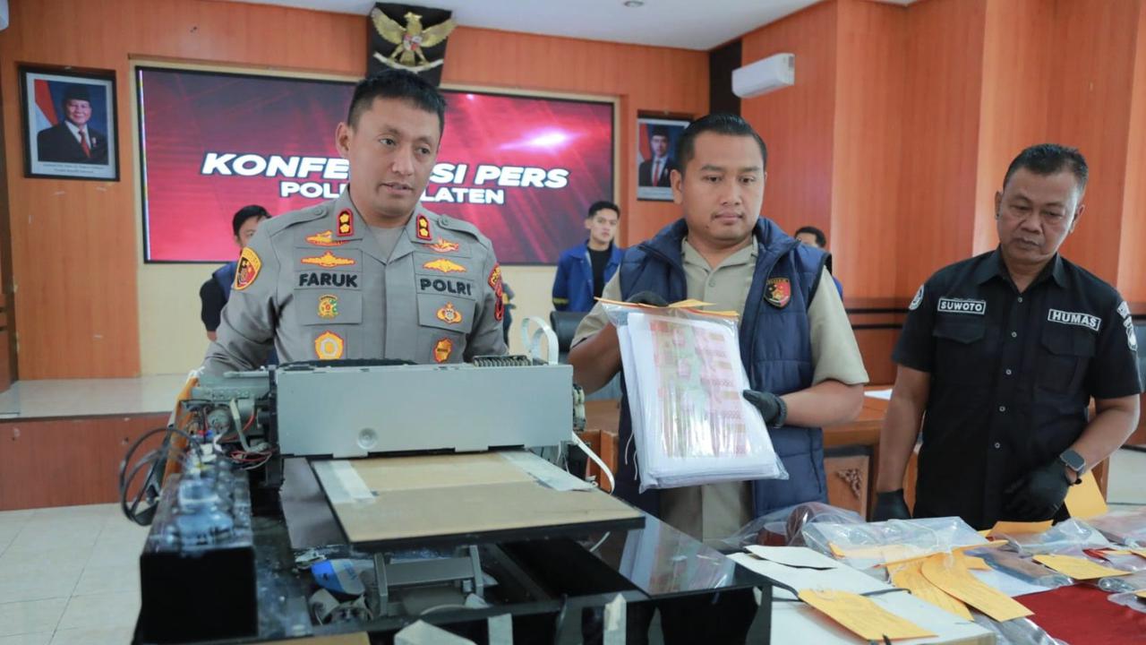 Polisi Bongkar Pabrik Uang Palsu di Klaten, 4 Orang Ditangkap