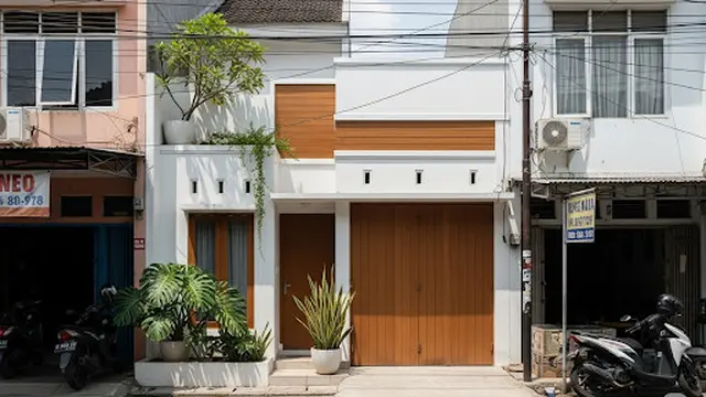 Desain Rumah Sederhana dengan Garasi Pintu Geser