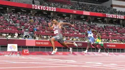 Catatan waktu De Grasse juga menjadi rekor nasional nomor 200 meter Kanada, yaitu 19,68 detik. Selain itu, dirinya juga tercatat sebagai sprinter tercepat kedelapan di dunia. (Foto: AFP/Jewel Samad)