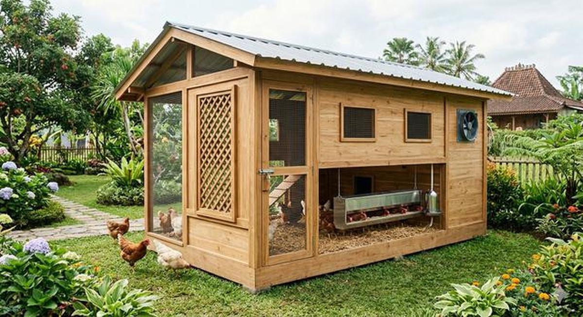 8 Desain Kandang Ayam Sistem Ventilasi Silang Biar Tidak Pengap dan Bau