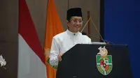 Menteri Agama Nasaruddin Umar  saat menjadi keynote speaker Kolokium dan Bedah Buku “Salve Peregrinans Spei!” di Unika Atma Jaya, Selasa (25/02/2025). (Tim News).