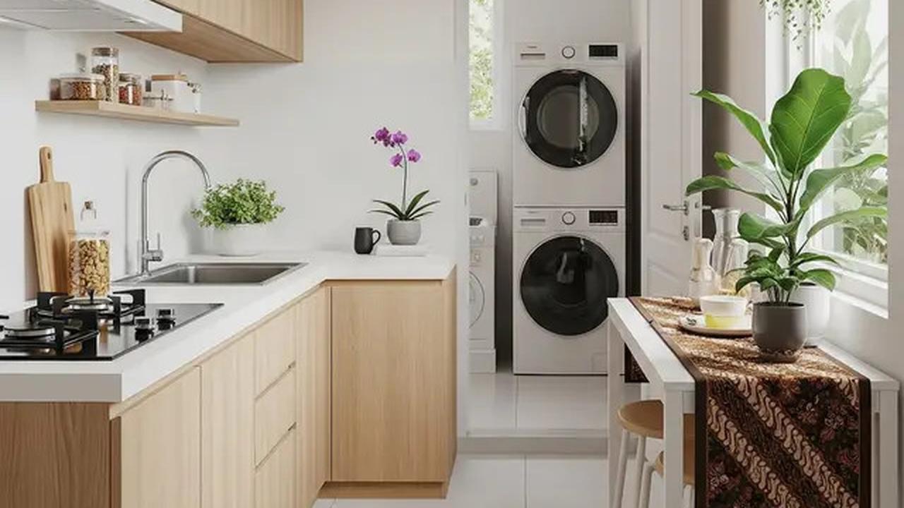 9 Model Dapur Mungil 1,5x2 Meter Rumah Type 21 yang Menyatu dengan Ruang Laundry