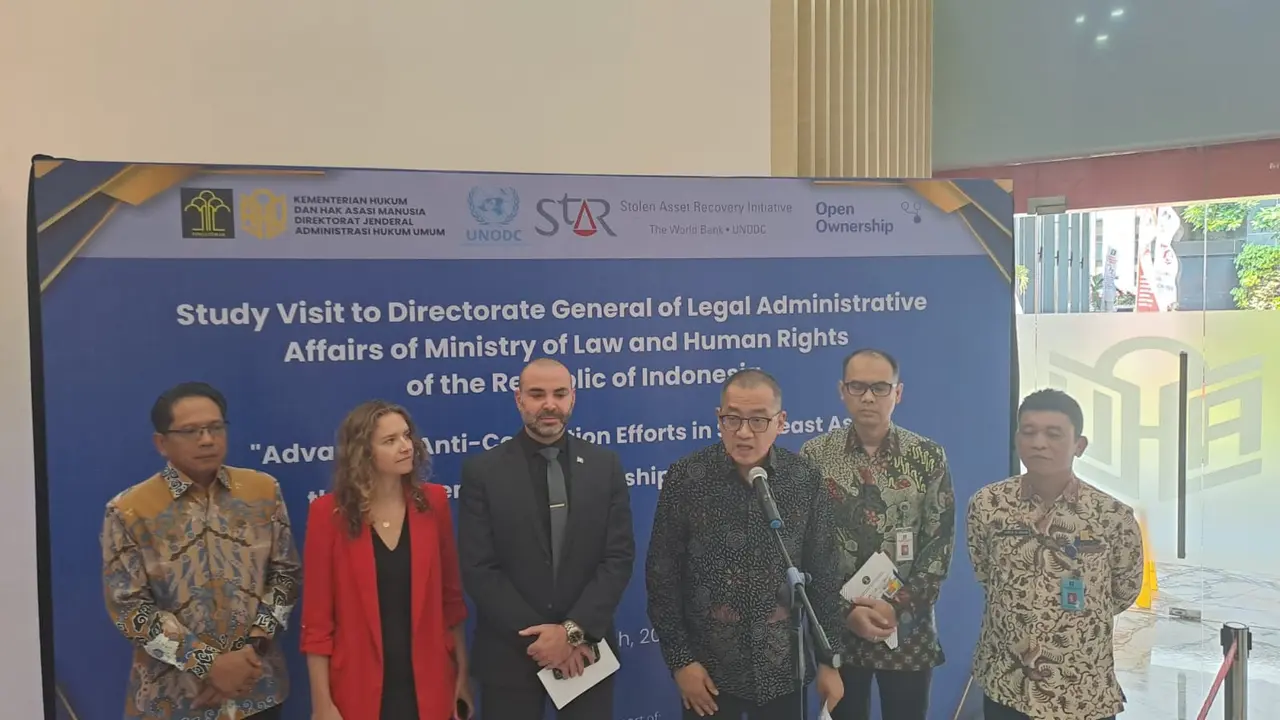 Direktur Jenderal Administrasi Hukum Umum (Dirjen AHU Kemenkumham), Cahyo R. Muzhar dalam forum bertajuk 'The Regional Peer Exchange on Advancing Anti-Corruption in Southeast Asia through Beneficial Ownership Transparency'. (Istimewa)