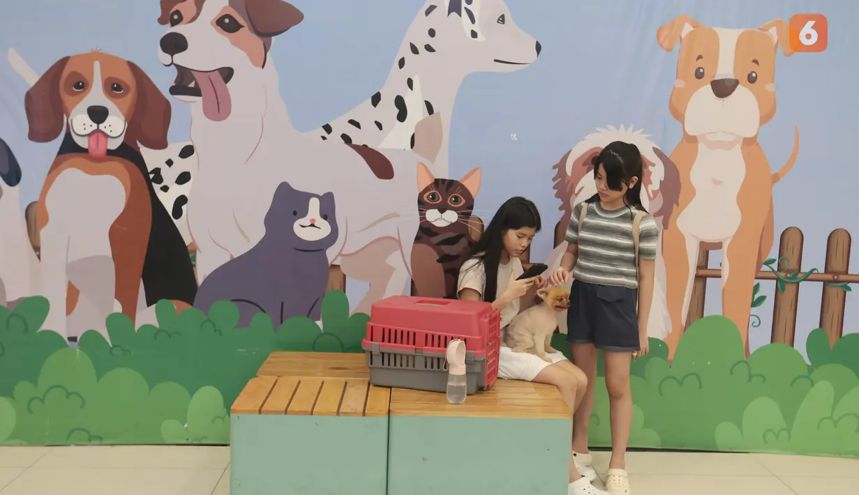 Pemilik hewan menunggu giliran untuk mendapatkan layanan perawatan hewan peliharaan di sebuah pet shop. Tingginya kebutuhan perawatan hewan menjadi salah satu peluang bisnis yang dapat dikembangkan melalui layanan grooming, memandikan, hingga mencukur bulu hewan. (KLY/Budy Santoso)