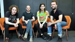 Band Manceau saat berbincang dengan Liputan6.com di Institut Francis Indonesia (IFI) di kawasan Thamrin, Jakarta (15/5/2015).  Manceau merupakan band indie-pop yang terbentuk sejak 2012 lalu. (Liputan6.com/Panji Diksana)