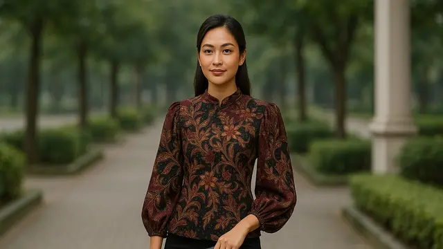 Model Baju Batik Lengan Bishop untuk Acara Formal, Tampil Elegan dan Anggun di Berbagai Kesempatan