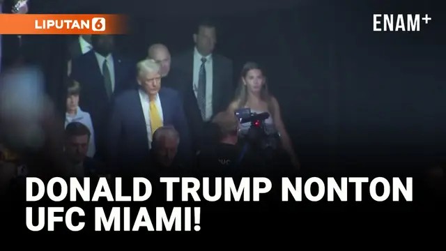 VIDEO: Usai Bicara Nuklir Iran, Donald Trump Asyik Nonton UFC Miami