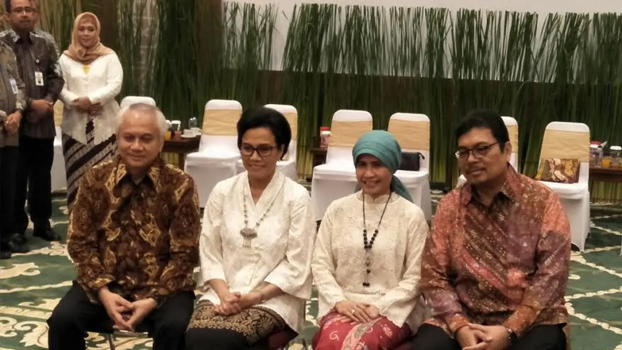 Menteri Keuangan (Menkeu) Sri Mulyani Indrawati menggelar acara halal bi halal di Kantor Kementerian Keuangan (Kemenkeu), Jakarta. (Liputan6.com/Septian Deny)
