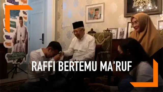 Artis Raffi Ahmad dan keluarganya berkunjung ke kediaman Cawapres Jokowi Ma'ruf Amin