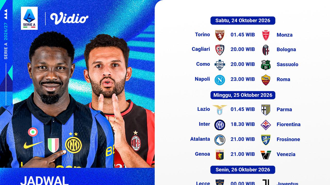 Live Streaming Liga Italia 2026/27 Pekan Kedelapan: Tiga Laga, Tiga Ujian Berbeda Hanya di Vidio