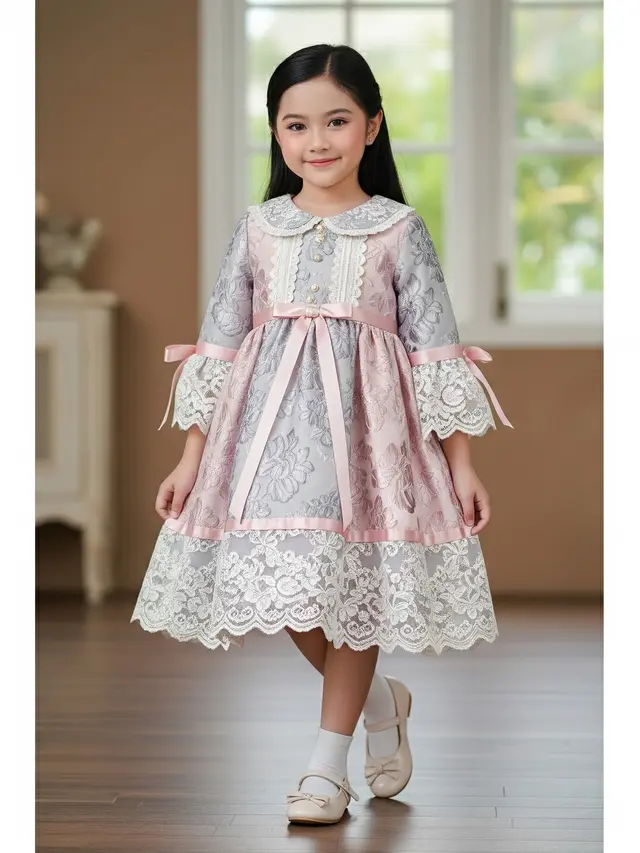 Model Dress Anak Kombinasi Brokat