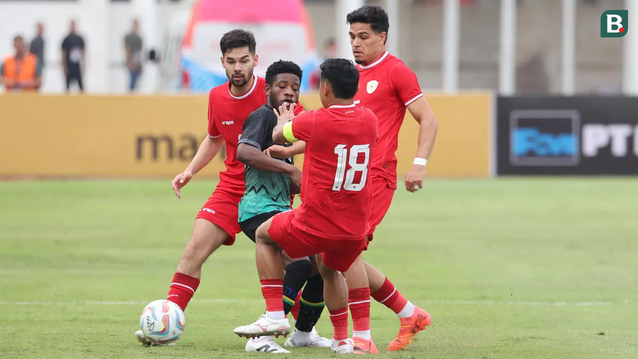 Timnas Indonesia melawan Timnas Tanzania.