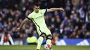 Pemain Mancheter City, Sergio Aguero menduduki peringkat ke-10 indeks pemain dengan performa terbaik Liga Inggris, Aguero meraih 602 poin. (Reuters/Dylan Martinez)
