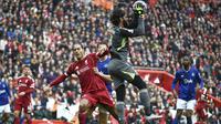 Liverpool meraih kemenangan 2-1 atas Everton pada laga pekan kelima Premier League di Stadion Anfield, Sabtu (20/9/2025) malam WIB. (AP Photo/Rui Vieira)