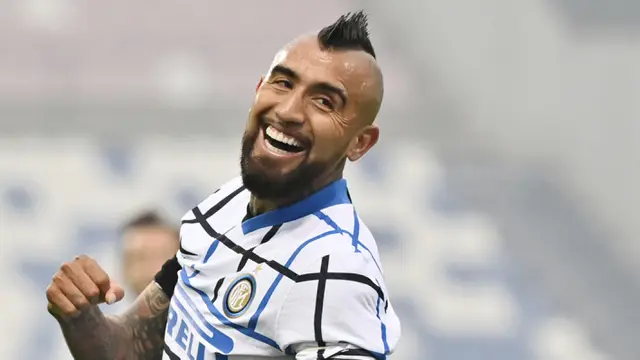 Foto Liga Italia: Kebahagiaan Pemain Inter Milan usai Menang Telak atas Sassuolo