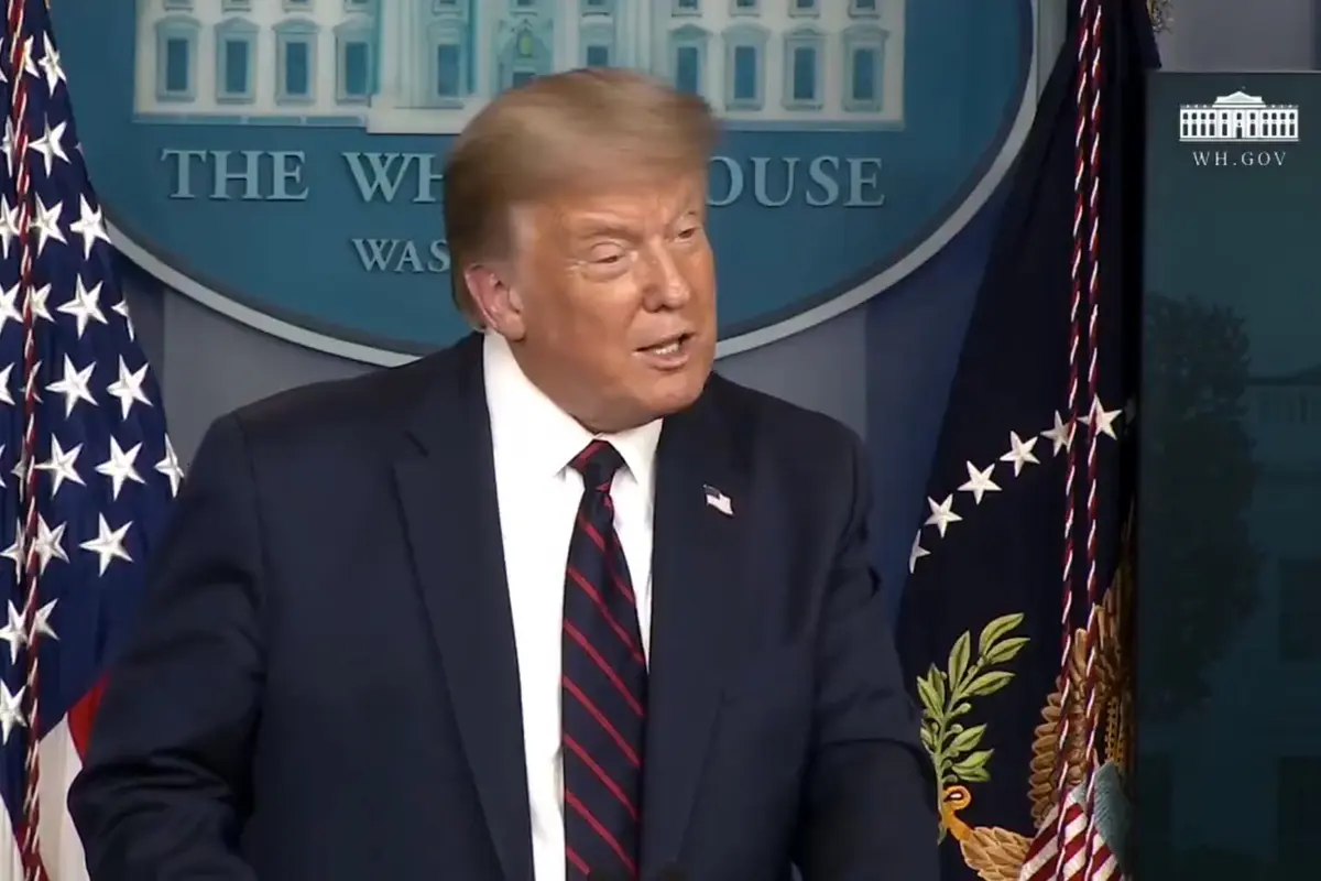 Presiden AS Donald Trump sempat bahas ledakan di Beirut, Lebanon, pada acara konferensi pers di Gedung Putih.