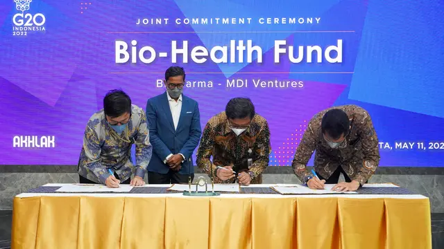 Bio Farma dan MDI Ventures perusahaan modal milik PT Telkom meluncurkan lembaga investasi Bio-Health Fund. (Dok Bio Farma)