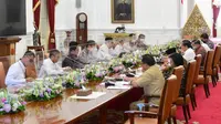 Rapat terbatas yang dipimpin Presiden Joko Widodo di Istana Merdeka, Jakarta, Selasa (31/1/2023). Salah satunya membahas harga beras.