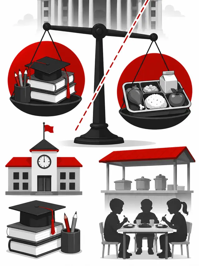 Infografis MBG Dipisah dari Anggaran Pendidikan.