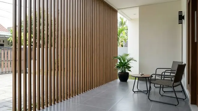 Partisi Kisi-Kisi Kayu atau WPC