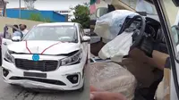 Bernasib Sial, Mobil Pria Ini Nabrak Tembok Padahal Baru Sehari Keluar Dealer. (Sumber: YouTube/BMC HD Videos)