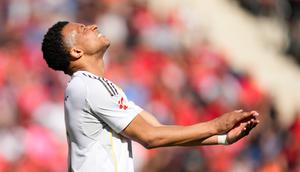 Ekspresi Kylian Mbappe di laga Real Mallorca vs Real Madrid. (AP Photo/Jose Breton)
