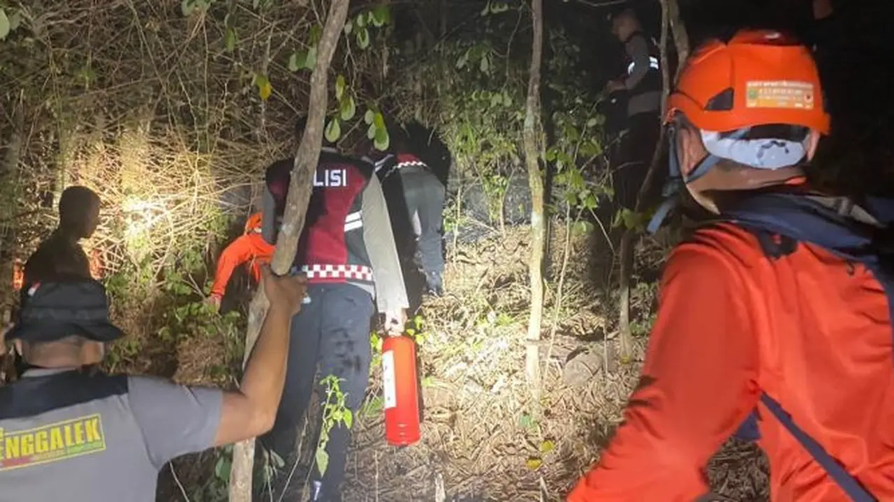 Kebakaran di gunung Orak Arik Trenggalek. (Istimewa)