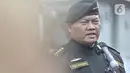 Kepala Staf Angkatan Laut (Kasal) Laksamana TNI Yudo Margono memberikan keterangan usai penyematan brevet Hiu Kencana di Dermaga 100, Tanjung Priok, Jakarta Utara, Senin (28/11/2022). Kasal Laksamana TNI Yudo Margono menyematkan brevet Hiu Kencana kepada tujuh pejabat negara sebagai bentuk penghormatan dan penghargaan atas jasa serta pengorbanan khususnya kejayaan TNI Angkatan Laut dalam berpartisipasi demi kemajuan pengembangan kapal selam, baik secara langsung maupun tidak langsung. (merdeka.com/Iqbal S Nugroho)