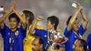 Sepanjang sejarah Piala Asia yang telah dimulai sejak tahun 1956 di Hongkong hingga penyelenggaraan terakhir pada 2019 di Uni Emirat Arab, tercatat ada 4 negara yang mampu meraih gelar juara Piala Asia secara beruntun. Pada penyelenggaraan Piala Asia terbaru pada 2023 yang telah memasuki babak final, tuan rumah Qatar berpeluang menjadi negara kelima yang mampu menjuarai Piala Asia secara beruntun, seperti 4 negara berikut ini. (AFP/Peter Parks)