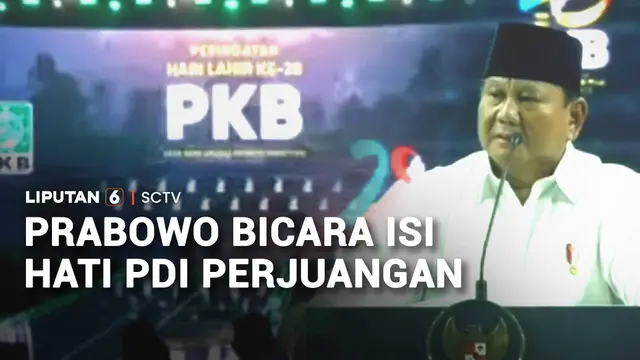 Hadir di Harlah ke-28 PKB, Presiden Prabowo Singgung Peran PDI-P