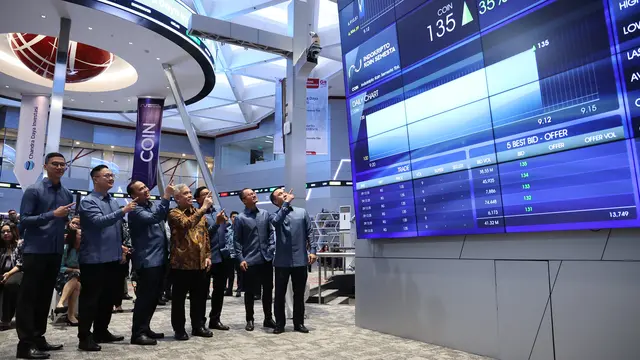 Pencatatan perdana saham PT Indokripto Koin Semesta Tbk (COIN), Rabu (9/7/2025). (Foto: BEI)
