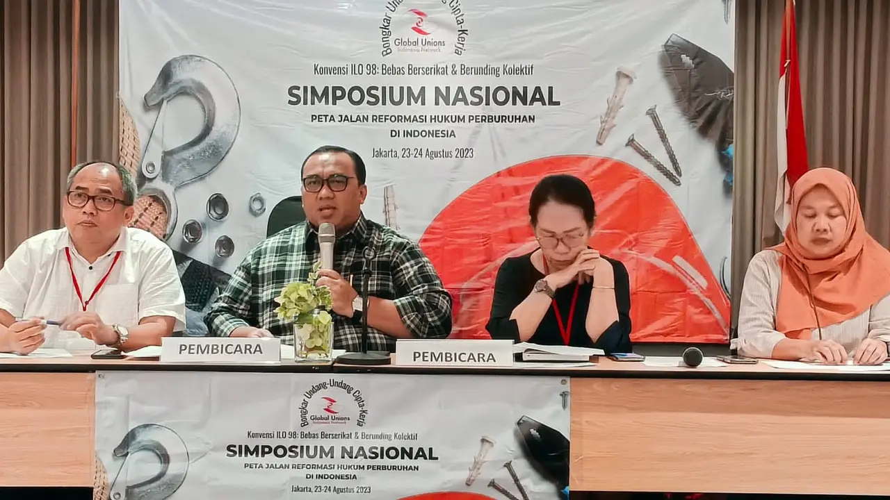 Acara Simposium Nasional : Peta Jalan Reformasi Hukum Perburuhan di Indonesia, di Jakarta, Rabu (23/8) (Istimewa)
