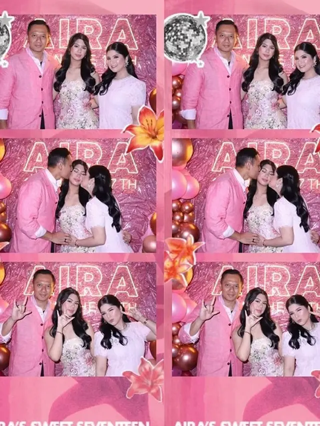 Dress Brokat Soft Pink Annisa Yudhoyono saat Pesta Ultah Aira