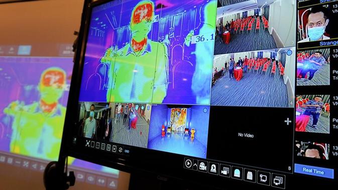 Hasil skrining Kamera Thermal Jisung Protech Tipe W95 yang terkoneksi dengan CCTV. Dok: Professtama