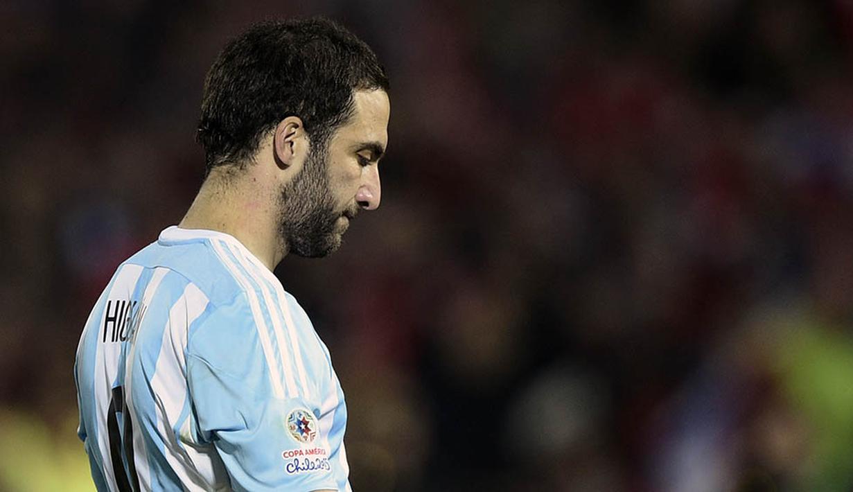 Gonzalo Higuain memulai kariernya di Internasional bersama timnas Argentina sejak tahun 2009. (AFP/Juan Mabromata)
