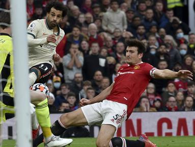 Seluruh pemain Manchester United yang tampil saat kalah 0-5 dari Liverpool, Minggu (24/10/2021) medapatkan rapor merah atas penampilannya. Tidak ada pemain yang mendapatkan minimal poin 6. Dari 14 pemain yang tampil, 7 di antaranya bahkan mendapat poin di bawah 5. (AP/Rui Vieira)