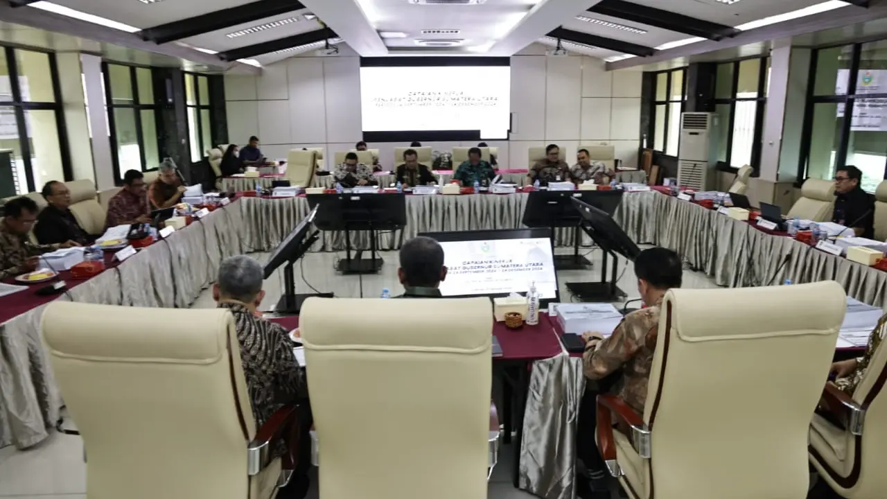 Pj Gubernur Sumut Agus Fatoni memaparkan capaian kinerjanya selama periode 24 September hingga 24 Desember 2024.