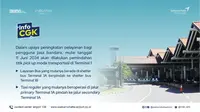 Managemen Bandara Soekarno Hatta, akan memindahkan layanan moda transportasi darat di Terminal 1. Kebijakan ini akan dilakukan pada Selasa, 11 Juni 2024.