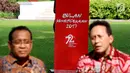 Mensesneg Pratikno bersama Kepala Bekraf Triawan Munaf saat memberikan keterangan kepada wartawan di taman Istana, Jakarta, Jumat (28/7). (Liputan6.com/Angga Yuniar)
